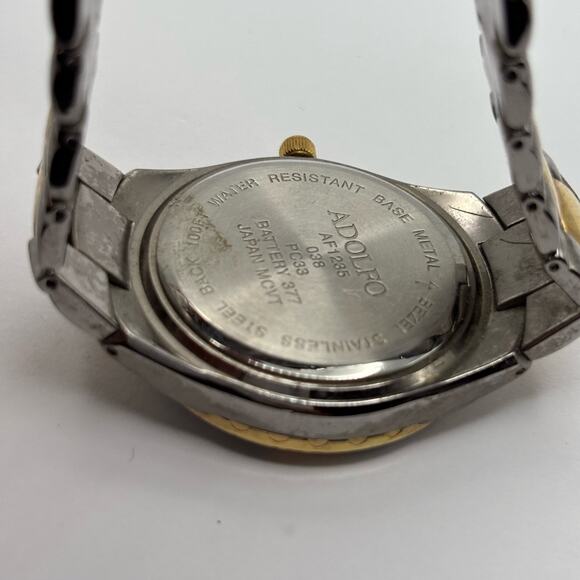 Silver & Blue Adolfo Men's Watch - Picture 5 of 5